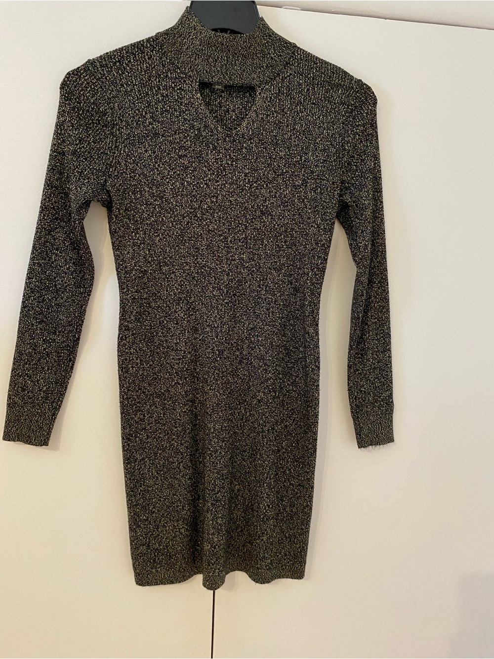 Tommy Hilfiger Black Metallic Knit Mini Dress